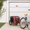 VidaXL Bicycle Trailer for Dog Red and Grey Oxford Fabric and Iron 93831