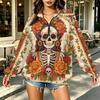 Women's Trendy Printed Lightweight Half-Zip Sweatshirt, Casual Pullover for Everyday Wear