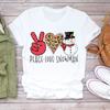Kawaii Merry Christmas Snowman Graphic Women T-Shirt 90S Summer Blouses Loose White Short Sleeve O-Neck Female Y2K Tops Clothing