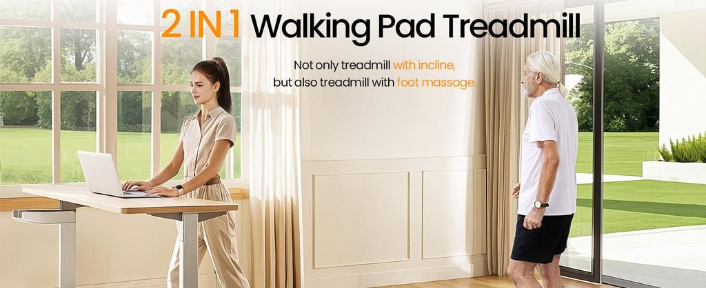 Akluer 520A-A Walking Pad with Incline,330 lbs Capacity, Remote Control,LED Display,Portable Treadmill for Home Office