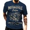 Vintage T-shirts For Male Streetwear Motorcycle Graphic Men's Short Sleeve Man Clothing Hip Hop T-shirt Loose Top Harajuku Tees