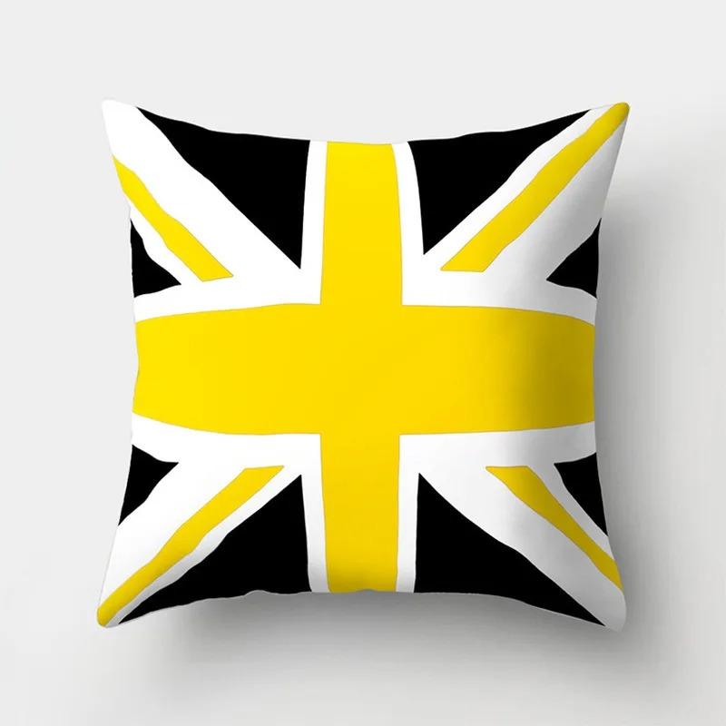 Желтый геометрический декоративный узор наволочка для офиса, гостиной, дома, наволочка для автомобиля, украшения