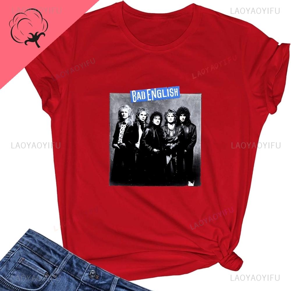 Retro New Style Bad English Rock Band Unisex's and WoUnisex's Universal Shirt with Pattern, Pure Cotton T-shirt