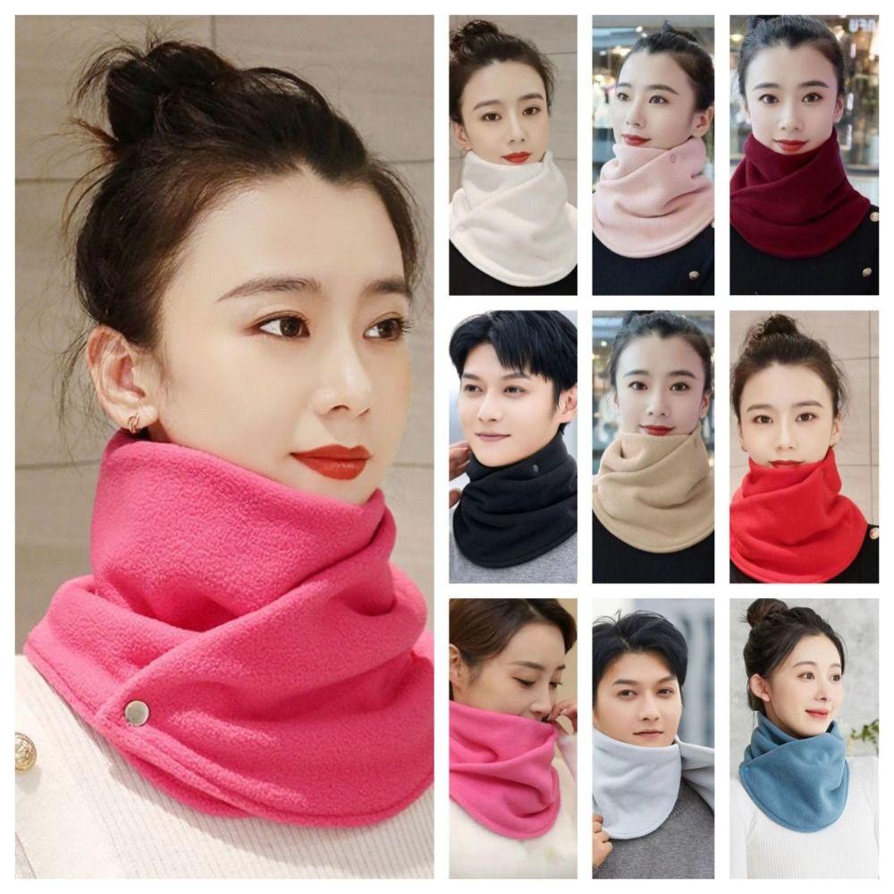 Multifunctional Fleece Neck Scarf Solid Color Plush Neck Cover Sweet Plush Neck Protector Winter