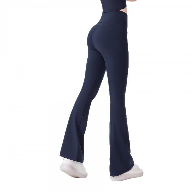 Womens High-Waisted Flared Yoga Pants Slim Fit Quick Dry Tummy Control Workout Leggings