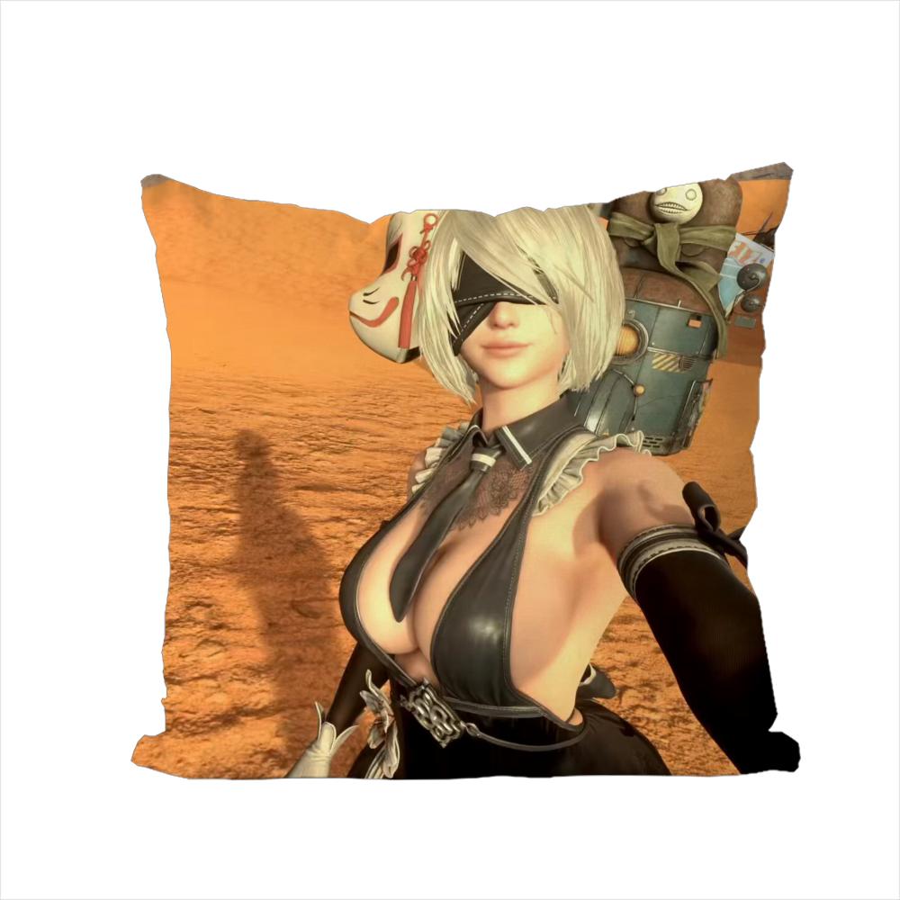 Наволочка для подушки NieR Automata Для Автомобиля Дивана Декоративная Домашняя Двусторонняя Печать Плюшевая Квадратная Подушка-Плед Чехол