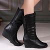 Autumn/Winter New Thick Sole Boots Women's Spring and Autumn Single Boots Chelsea English Style Mid Length Short Boots