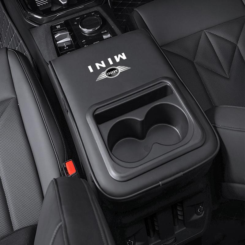 Car Armrest Storage Box Pad Leather Elastic Sponge Auto Center Armrest Protective Cushion Cup Holder For Mini Cooper One JCW F54 mjewr55