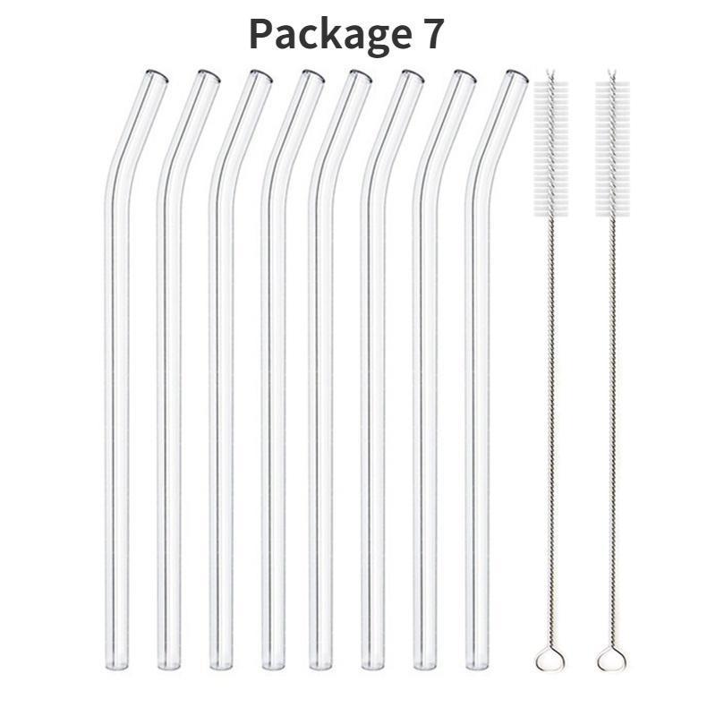 Соломинки из боросиликатного стекла, экологически чистые многоразовые соломинки для коктейлей, барных аксессуаров, соломинки с кисточками
