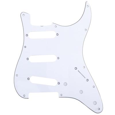Musiclily Pro 11-отверстий SSS пикгард в винтажном стиле для американского '62 Stratocaster, 3-слойный белый