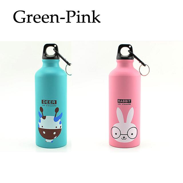 Kawaii мультяшная детская бутылка для воды алюминиевая герметичная чашка для питья спортивная фляжка чайник дорожная бутылка с пряжкой для переноски