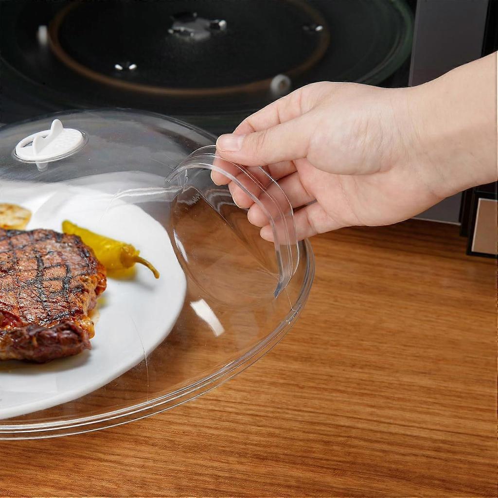 Microwave Splatter Cover for Food,Clear Microwave Splash Guard Cooker lid with Handle-10.5 inch diameter- clear