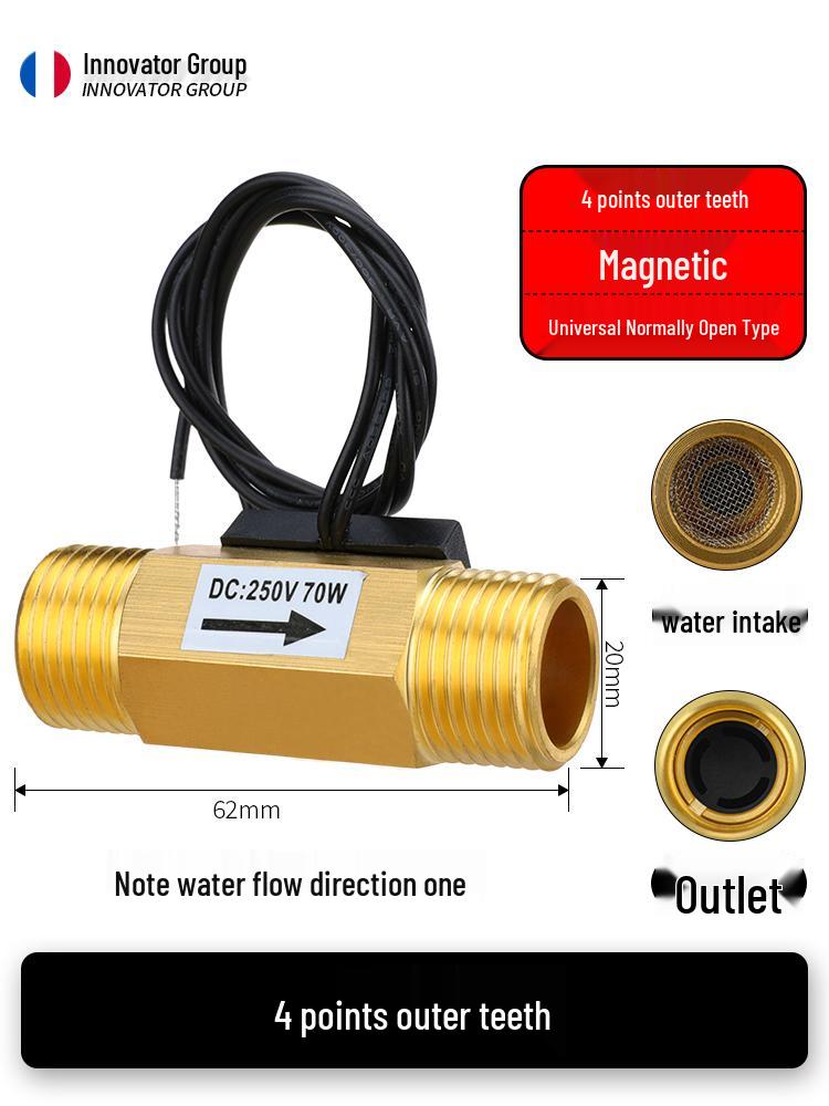 Полностью медный магнитный датчик-реле расхода воды DN15/DN20