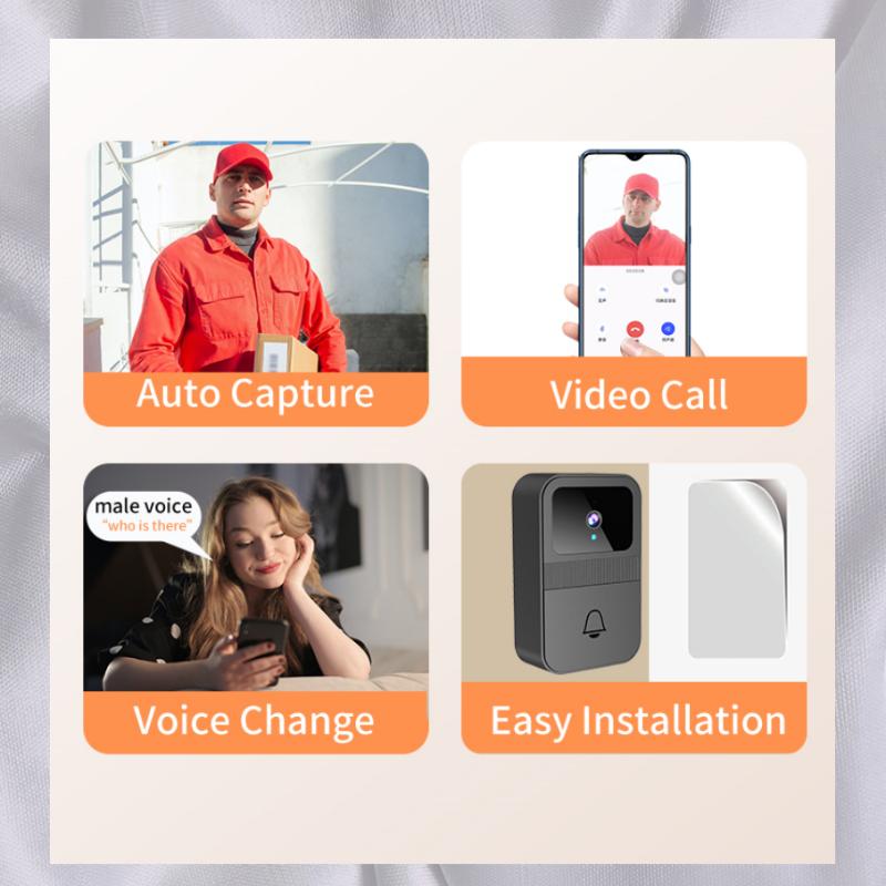 Two-way Wireless Security DoorBell Wireless Intercom Doorbell Home Security WiFi Smart Video Call Door Bell with Camera