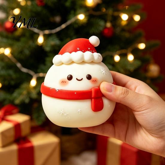 Crunchy Stress Ball Christmas Daifuku Relief Toy, Slow Rebound Steamed Bun Squeeze Toys Sensory Holiday Party Favors for Kids Adults Reliever