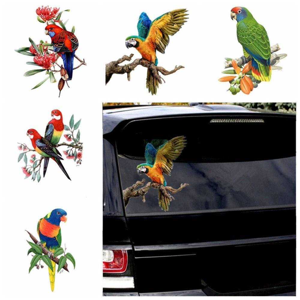 Водонепроницаемые милые наклейки с попугаями, красочные наклейки с птицами и животными, тематический стиль, декоративные наклейки