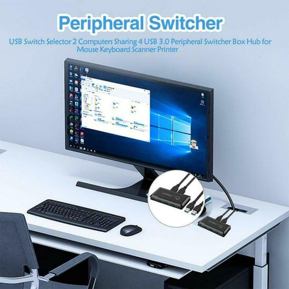 USB KVM-переключатель 4 устройства USB-переключатель для ПК Windows 10 USB 2.0 Переключатель KVM Общий доступ к клавиатуре, мыши, принтеру Dropshipping