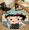 Betty Boop Pattern Round Rug, Indoor/Outdoor Mat, for Picnic, Gameroom, Bedroom, Office, Living Room, Home Decor Carpet, Birthday Gift