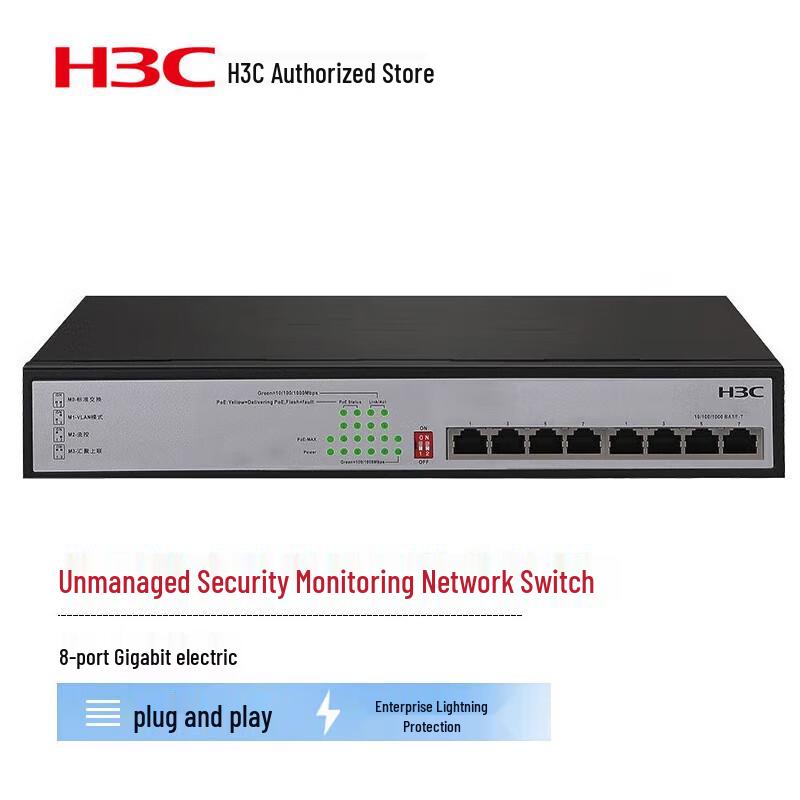 H3C MS4008V2-PWR 8-Port Gigabit PoE Switch