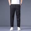 Мужские брюки из хлопка, повседневные эластичные мужские брюки, мужские длинные прямые, высокое качество, 4 цвета, брючный костюм больших размеров 42, 44, 46 CY6236
