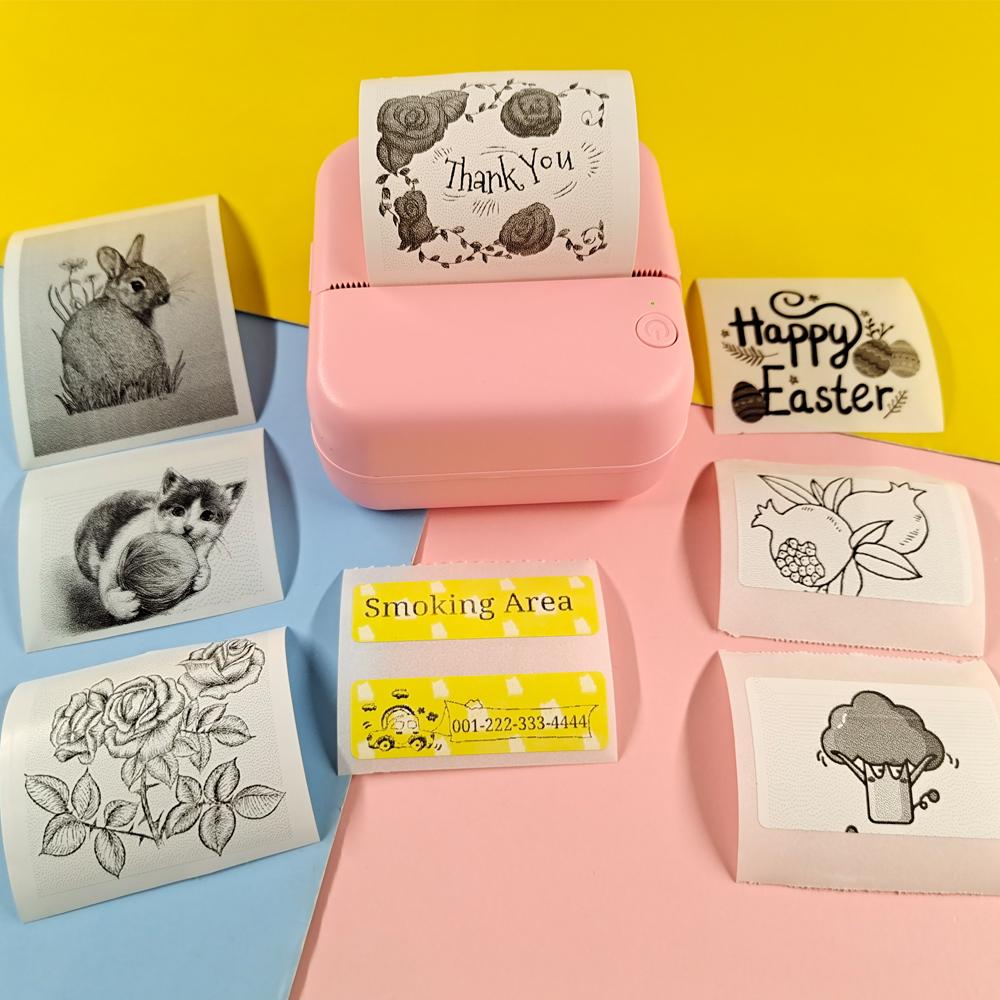 2024 Lable Sticker Printer 57mm Mini Portable Thermal Printer Paper Photo Pocket Thermal Printer Printing Wireless BT Connect