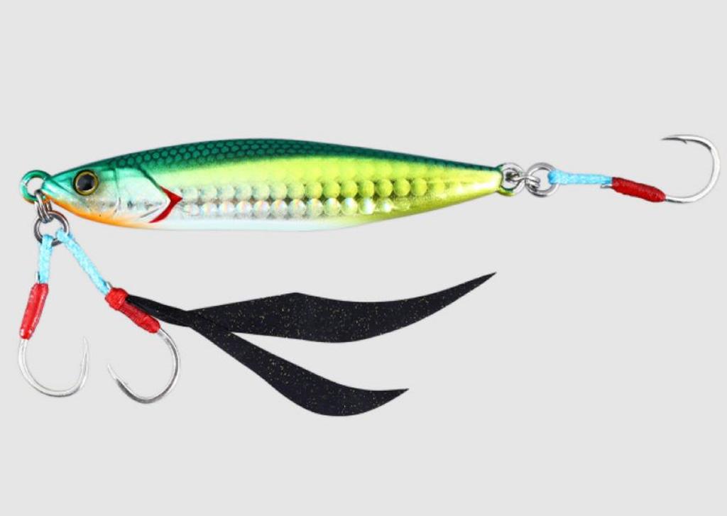 Jackall Metal Jig Flag Trap 120 Grams Green Gold Hara Glow (2702)