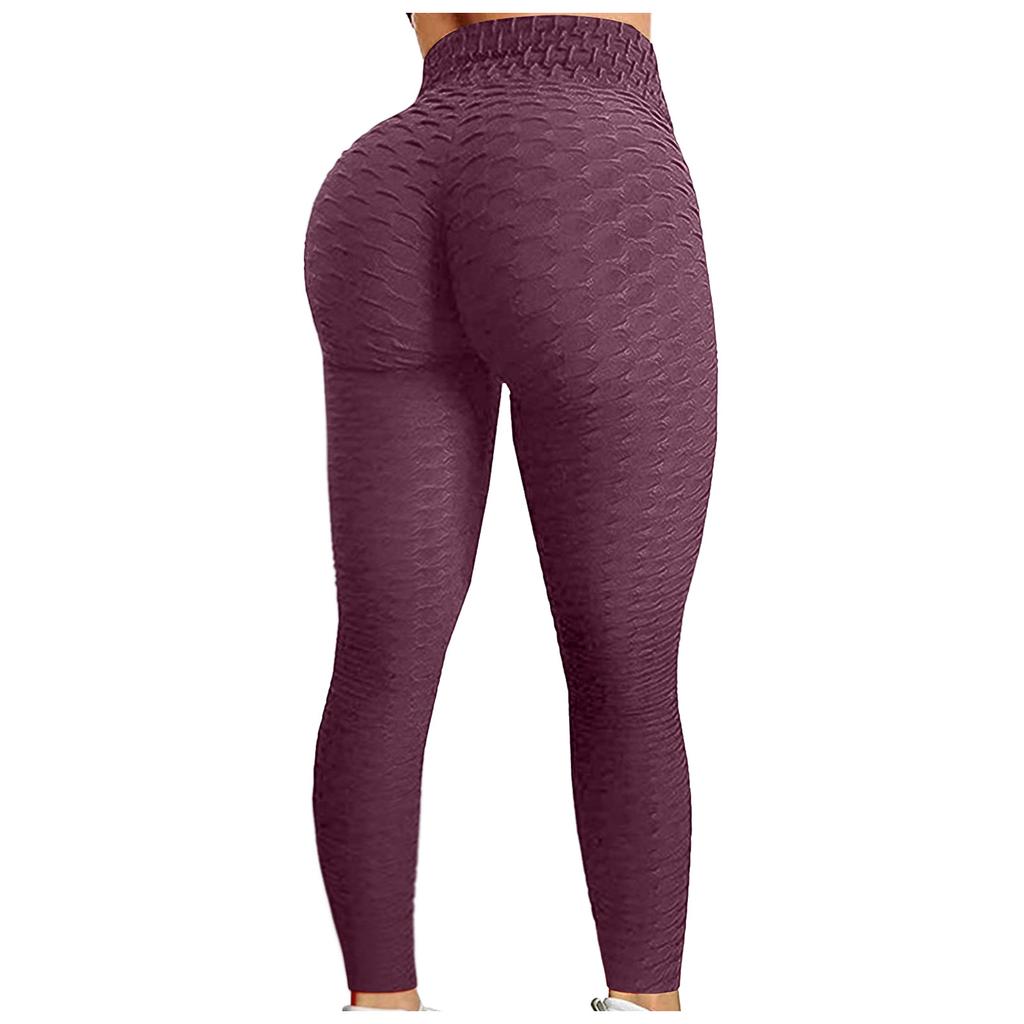 Women's Bubble Hip Lifting Exercise Fitness Running High Waist Yoga Pants