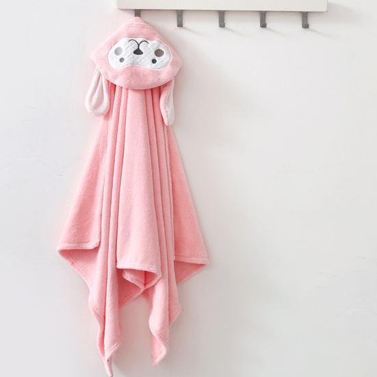 Детское банное полотенце, толстое, отлично впитывает воду, с капюшоном, в мультяшном стиле, на пуговицах, однотонное, теплое, мягкое, детское пончо для ванной, одеяло с ворсом