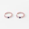 [Judy And Paul] Lydia Sapphire Blue Crystal Ring Earrings Rose Gold