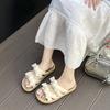 French platform slippers women's outer wear 2025 summer new with skirt versatile fairy style bow word sandals