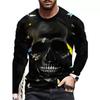 Autumn Personalized Skeleton T Shirts Spring Round Neck Long Sleeves Top Men's Sport Wear Plus Size Vintage 3d Print T Shirt