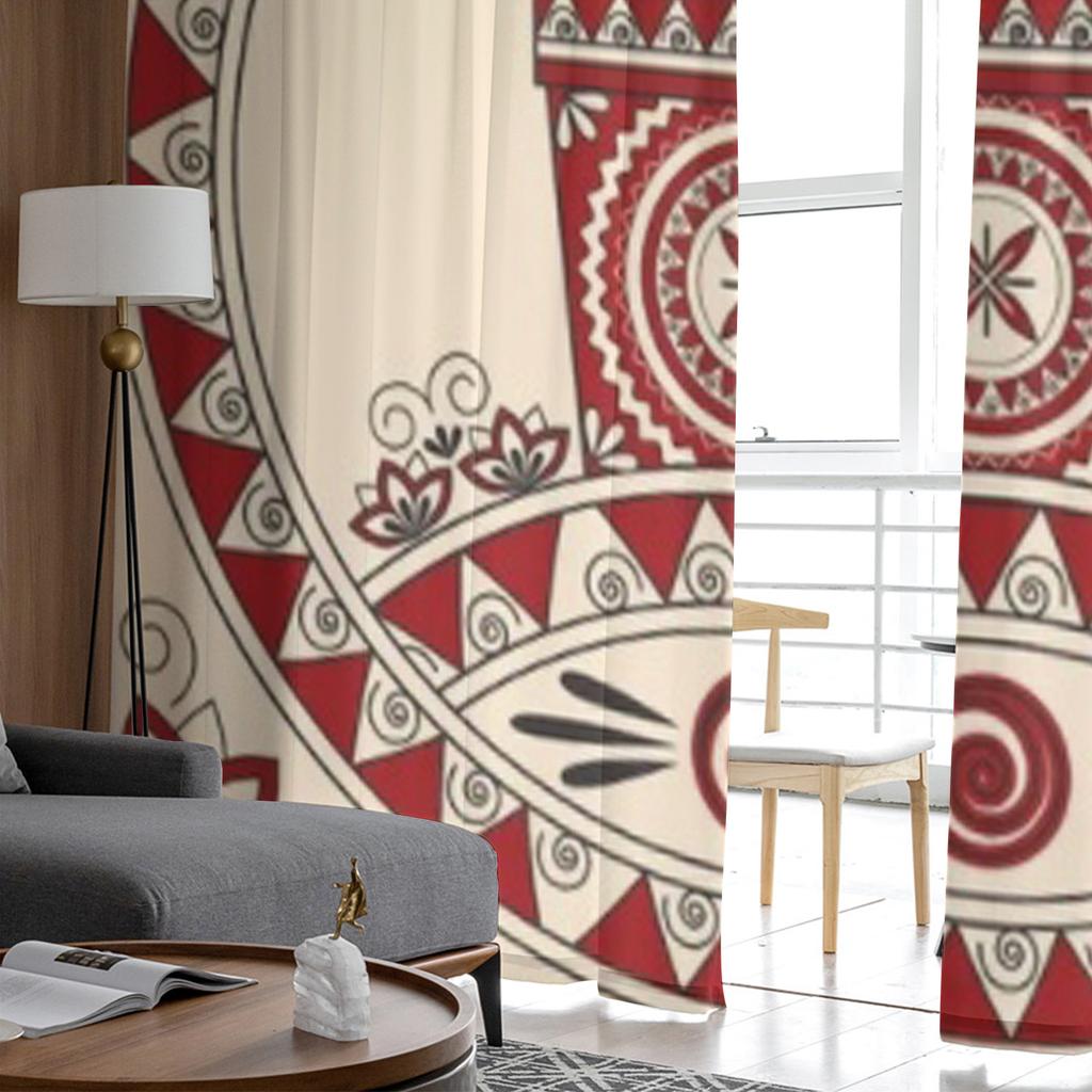 Открытка с подарком и узорами в этническом стиле, прозрачные тюлевые шторы для гостиной, кухни, украшения, вуаль, шторы из органзы