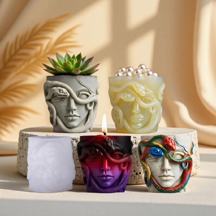 Artisanal Gorgon Designs Silicone Mould Craft Customes Decorations Plant Pots Jewelry Organizers Home Art Creation