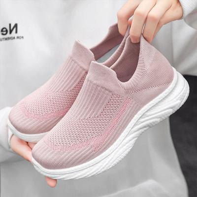 Женская повседневная спортивная обувь с мягкой подошвой, кроссовки для бега, женская летняя мода, новые плетеные туфли без застежек, женская повседневная обувь для ходьбы на плоской подошве