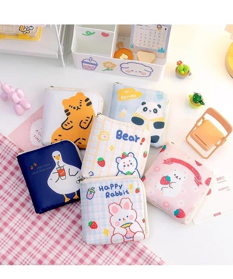 Cute Women Sanitary Napkin Tampon Storage Bag Sanitary Pad Pouches Portable Makeup Lipstick Key Earphone Data Cables Organizer