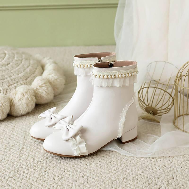 Осенне-зимние кожаные ботинки для девочек, резиновая мягкая подошва, обувь для детей среднего и старшего возраста, корейская версия, боковая молния, туфли принцессы, круглый носок, детские