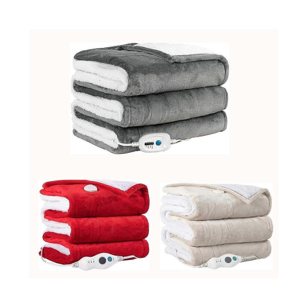 Heated Blanket Electric Throw with 3 Heating Levels & 4 Hours Auto Off, Heated Blanket Twin Super Cozy and Machine Washable with Fast Heating for