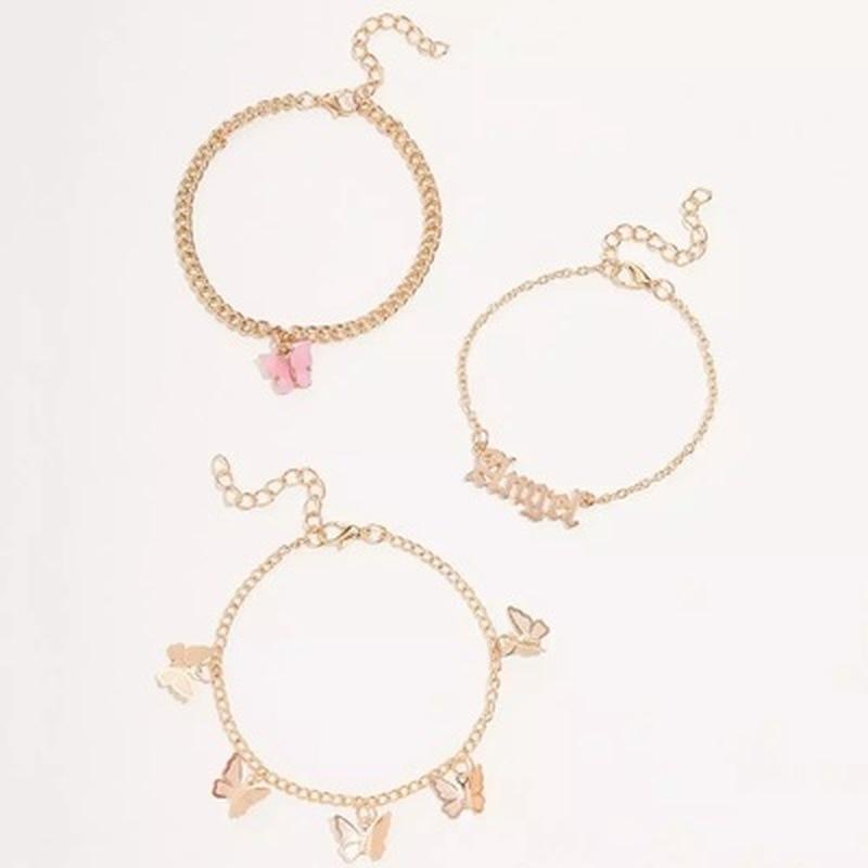 Fashion Multilayer Cute Butterfly Anklets Bracelets for Women Bohemian Simple Anklet Gold Color Chain Ankle Bracelet On Leg