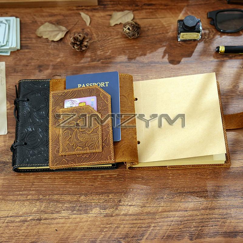 Vintage Embossed Leather DIY Notepad Notebook Cover Diary Handmade Sketchbook Paper Cover School Stationery