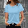 Women's Fashionable Casual Solid Color Short Sleeved Round Neck T-shirt Top