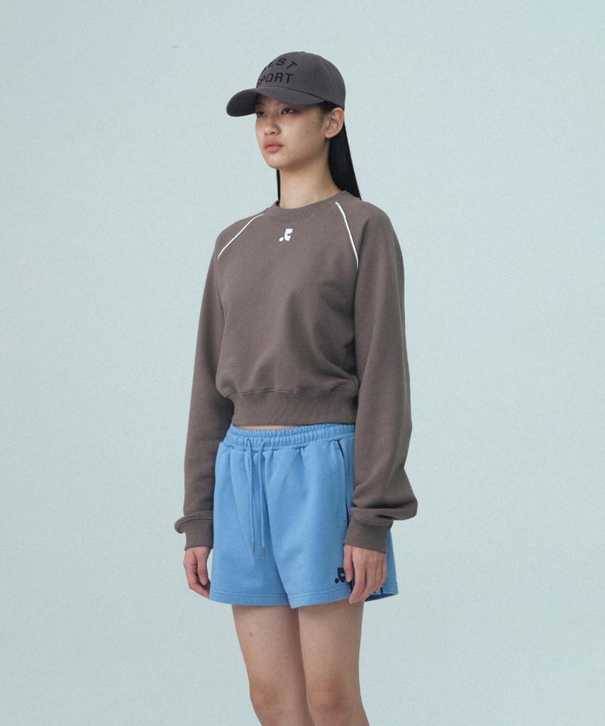 REST&RECREATION Cropped Raglan Sweatshirt - Dark Gray