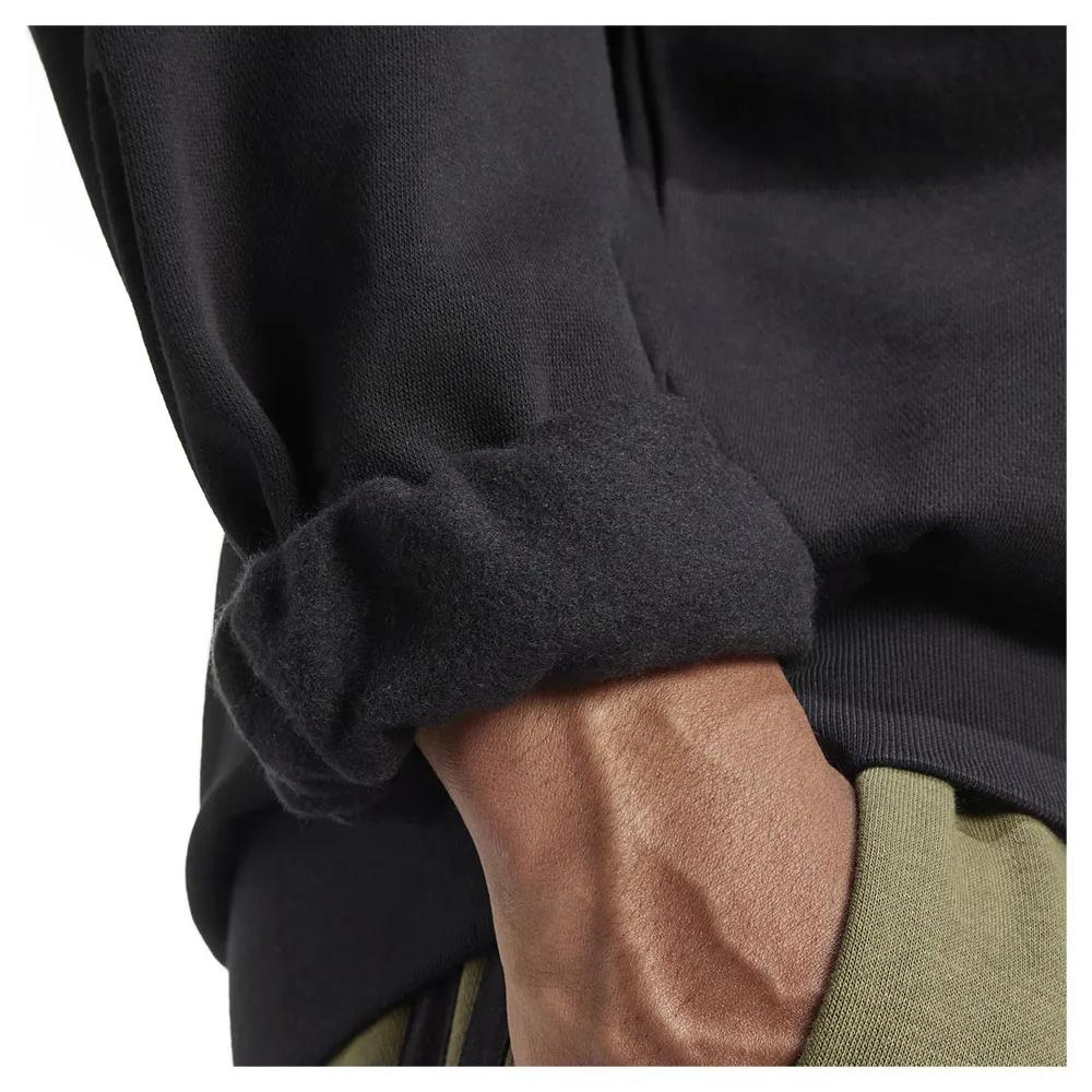 Adidas Essentials Feelcozy Fleece sweatshirt 70% cotton recycled polyester Black