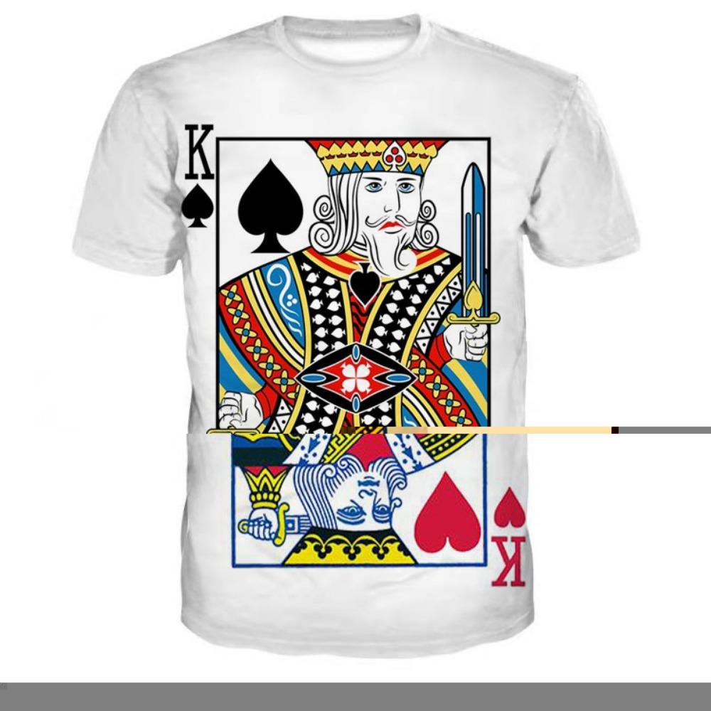 Игральные карты 3D печать модная мужская футболка с рисунком сливы K Poker короткие рукава повседневные Harajuku тренд удобные топы с круглым вырезом