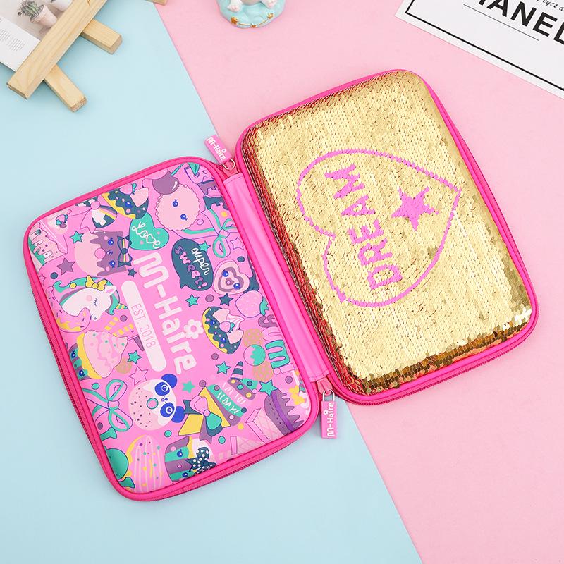 Многофункциональный пенал Lezhiyuan Sequin для учеников начальной школы, пенал EVA в стиле Smiggle