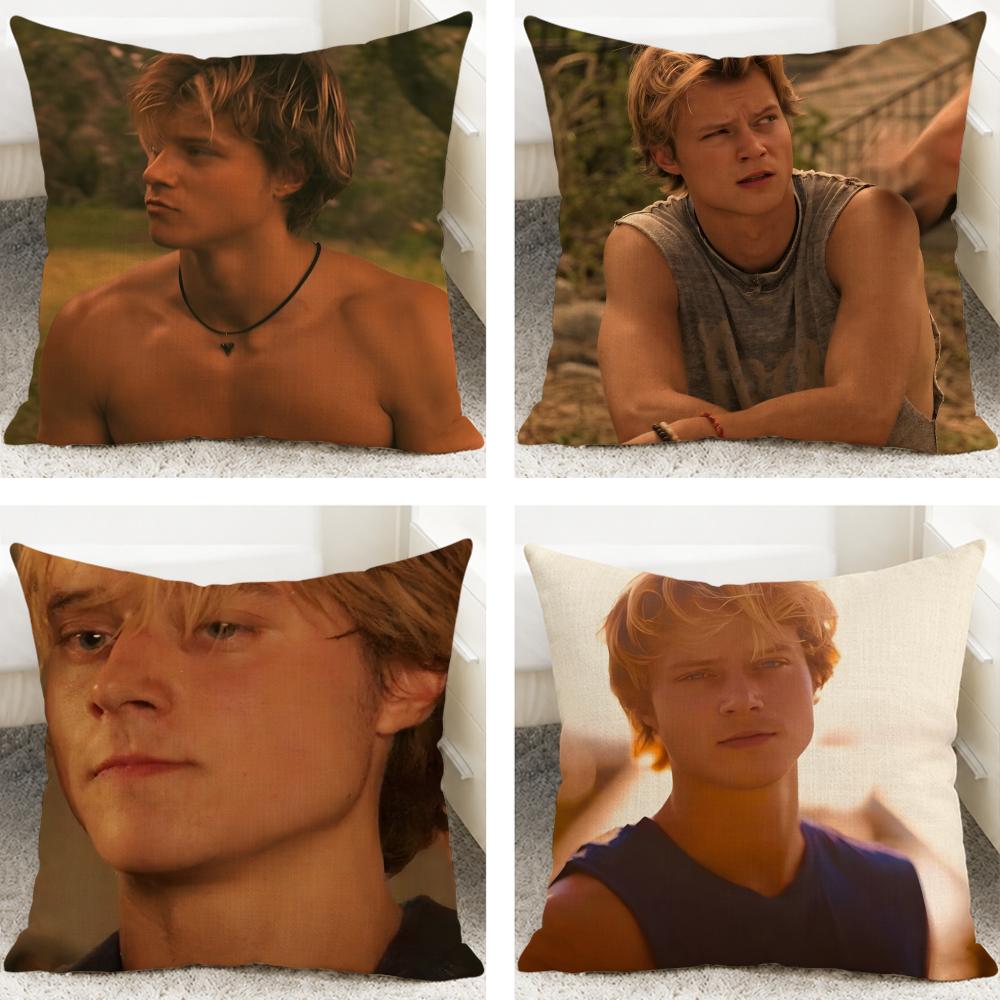 Actor Rudy Pankow JJ Maybank Cushion Cover Cushion Covers Natural Linen Breathable Sofa Bedroom Decor Pillowcase