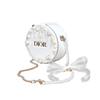 Dior Косметичка в стиле DIY Высококлассная нишевая Корейский стиль Белая Скала Жемчуг Простая и универсальная Бежевый Унисекс Пара Путешествия Наплечная Сумка-кроссбоди