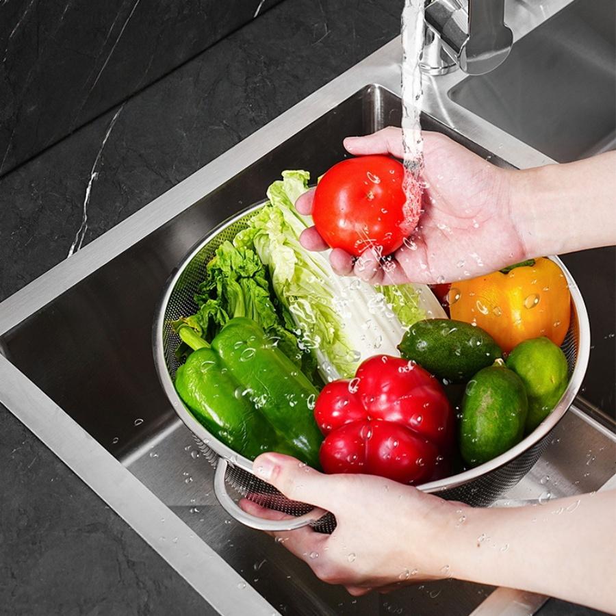 Универсальный сетчатый фильтр из нержавеющей стали с мелкой сеткой, корзины с ручками, набор дуршлагов с подставкой для кухни