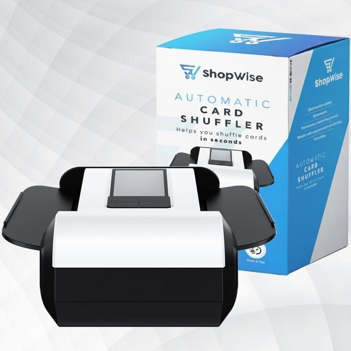 Mélangeur de cartes automatique ShopWise USB | Machine électrique rapide pour poker, blackjack, jeux de société & mélange uniforme