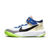 Кроссовки для баскетбола детские Nike Team Hustle D 10 SE, нескользящие, с амортизацией, износостойкие, средней высоты, серо-зеленые, FB1395-101