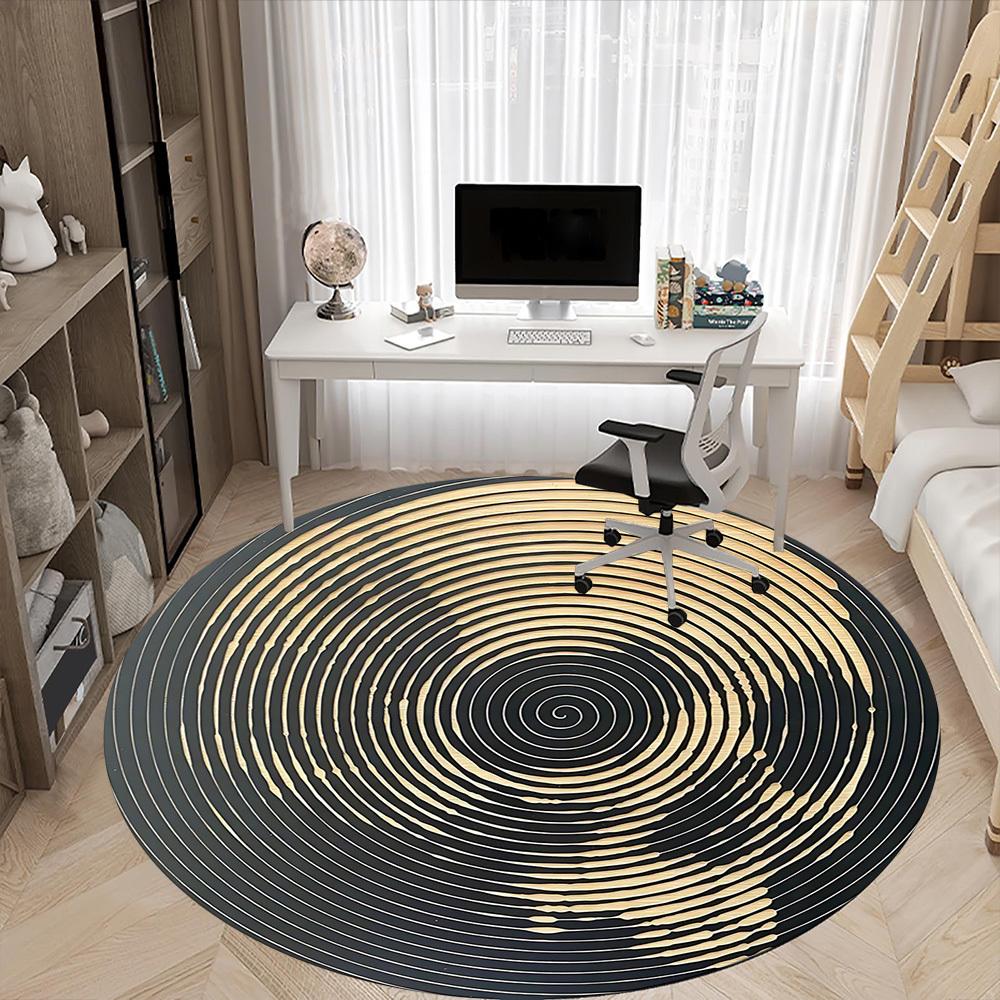 1pc Spiral Skull Office Round Area Rug, Under Office Chairs Bedroom Living Room Home Decor, Room Deco, Available in Various Sizes